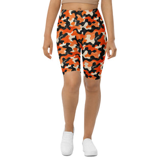 Black & Orange Camo Workout Shorts