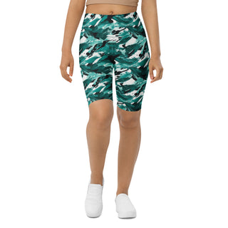 Teal Camo Workout Shorts