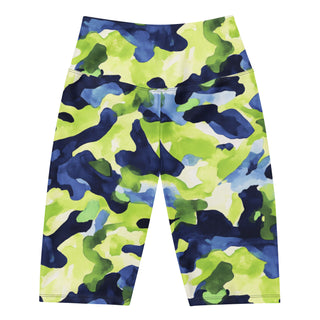Navy & Green Camo Workout Shorts