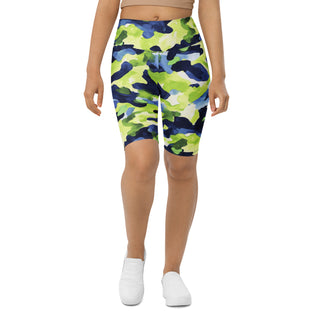 Navy & Green Camo Workout Shorts
