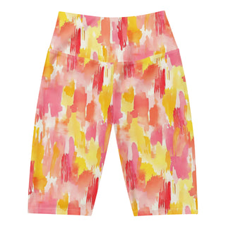 Coral & Yellow Camo Workout Shorts
