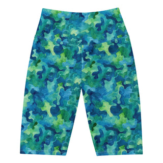 Blue & Green Camo Workout Shorts
