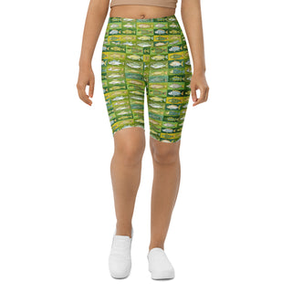 Bright Green Fish Workout Shorts