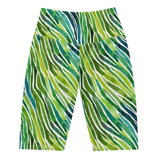 Green Zebra Stripes Workout Shorts