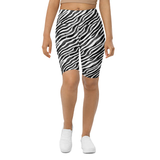 Black & White Zebra Stripes Workout Shorts