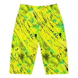Neon Yellow Graffiti Workout Shorts