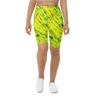 Neon Yellow Graffiti Workout Shorts