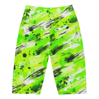 Neon Green Graffiti Workout Shorts