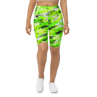 Neon Green Graffiti Workout Shorts