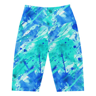 Neon Blue Graffiti Workout Shorts