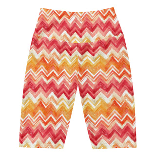 Yellow & Orange Zigzags Workout Shorts