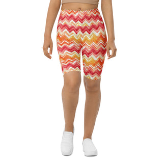 Yellow & Orange Zigzags Workout Shorts