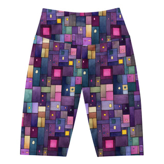 Purple Squares Workout Shorts