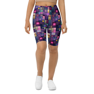 Purple Squares Workout Shorts