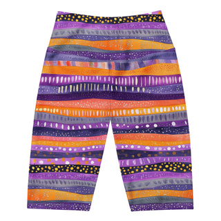 Purple & Orange Stripes Workout Shorts