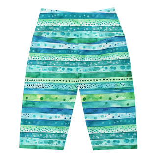 Aqua Blue Stripes Workout Shorts