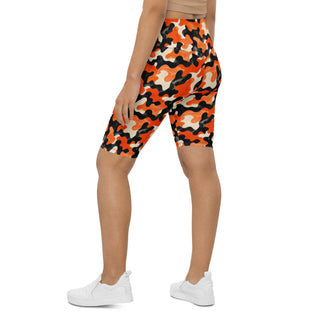 Black & Orange Camo Workout Shorts