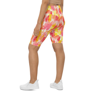 Coral & Yellow Camo Workout Shorts