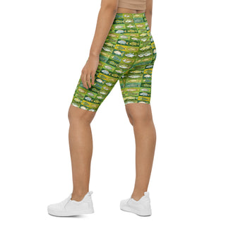 Bright Green Fish Workout Shorts