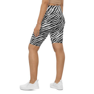 Black & White Zebra Stripes Workout Shorts
