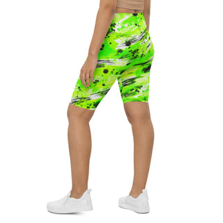 Neon Green Graffiti Workout Shorts