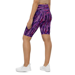 Purple Stripes Workout Shorts