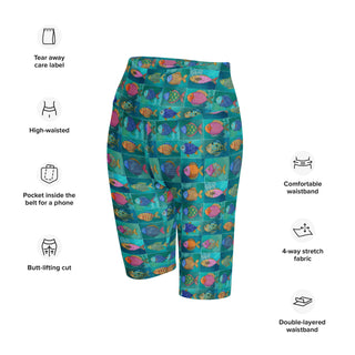 Turquoise Fish Workout Shorts
