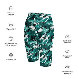Teal Camo Workout Shorts