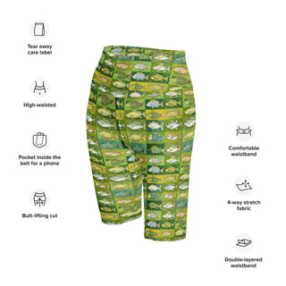 Bright Green Fish Workout Shorts