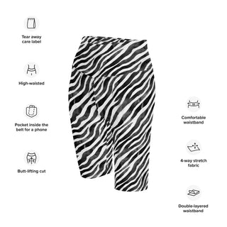 Black & White Zebra Stripes Workout Shorts