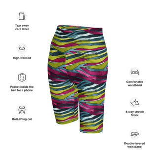 Rainbows Zebra Stripes Workout Shorts