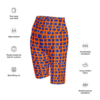 Blue & Orange Pixels Workout Shorts