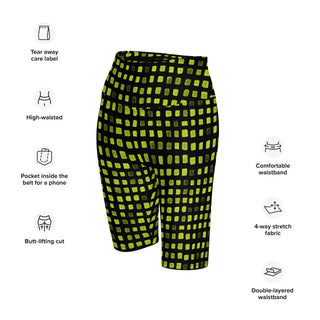 Black & Green Pixels Workout Shorts