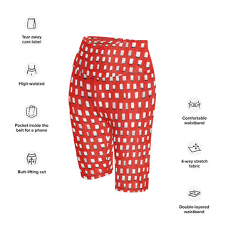Red Pixels Workout Shorts