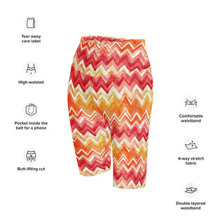 Yellow & Orange Zigzags Workout Shorts