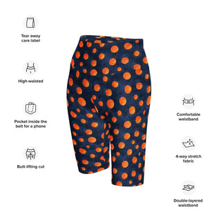 Navy & Orange Dots Workout Shorts