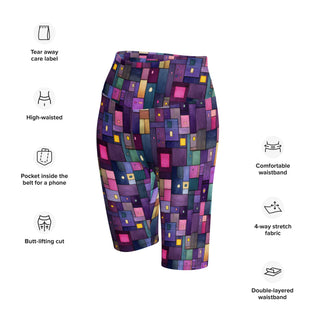 Purple Squares Workout Shorts
