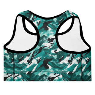Teal Camo Padded Athletic Bra