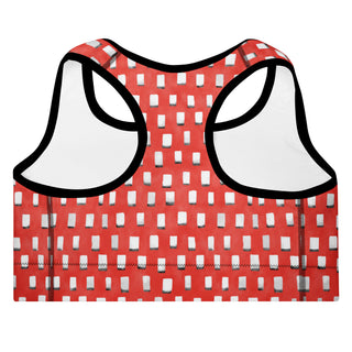 Red Pixels Padded Athletic Bra