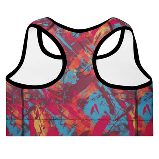 Maroon Graffiti Padded Athletic Bra