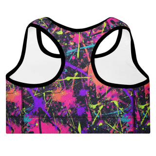 Purple Graffiti Padded Athletic Bra