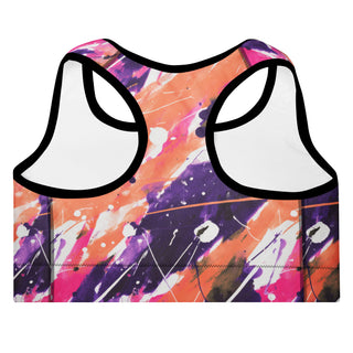 Peach & Pink Graffiti Padded Athletic Bra