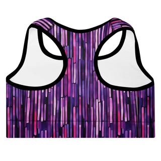 Purple Stripes Padded Athletic Bra