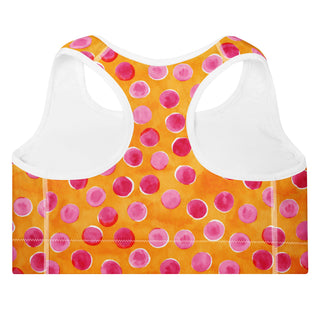 Orange & Pink Dots Padded Athletic Bra