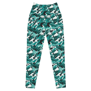 Teal Camo Crossover Picket Leggings