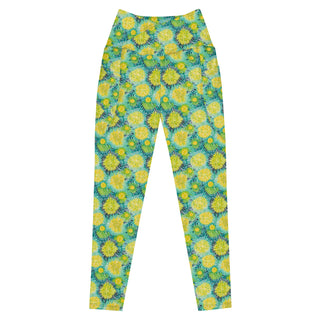 Yellow Sea Urchins Crossover Pocket Leggings