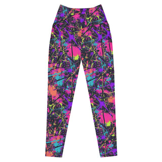 Purple Graffiti Crossover Pocket Leggings
