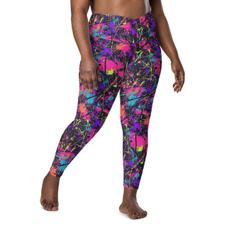 Purple Graffiti Crossover Pocket Leggings