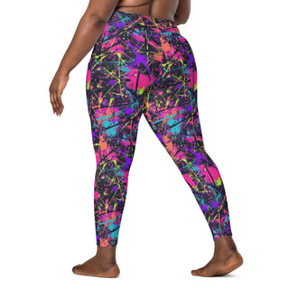 Purple Graffiti Crossover Pocket Leggings