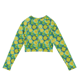 Yellow Sea Urchins Long Sleeve Crop Top